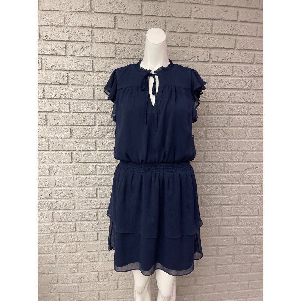 MSK Women Petite Ruffle Smocked Chiffon Dress Size PL